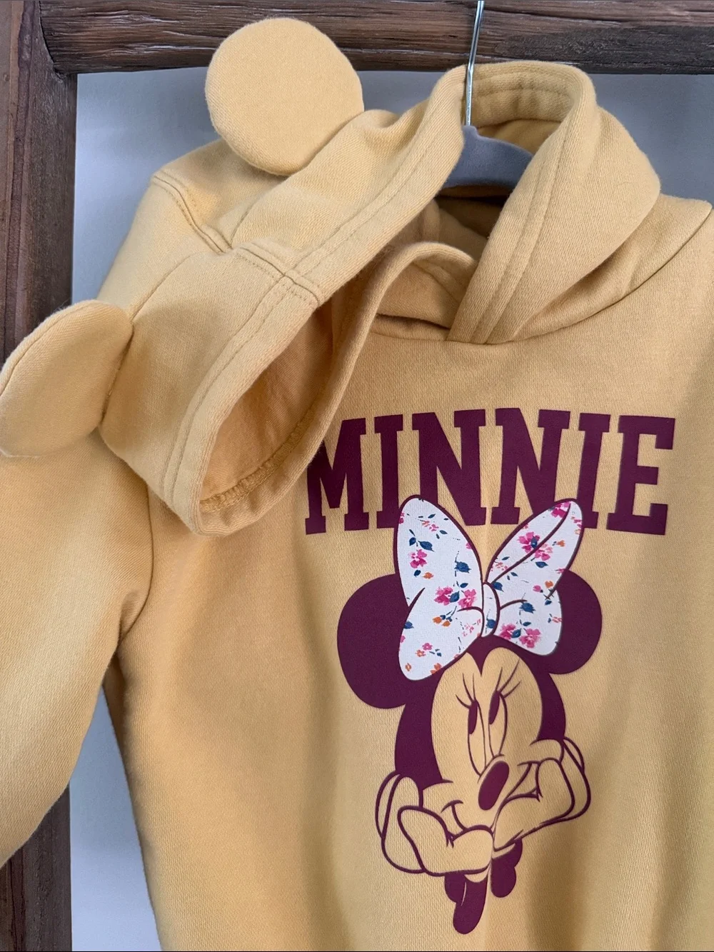 GAP Yellow Minnie Mouse Hooded Sweatshirt with Ear Details